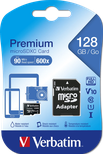 Carte mémoire Micro SD Verbatim Premium - 128Go avec adaptateur