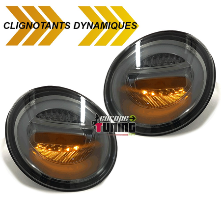 FEUX CELIS NOIRS AVEC CLIGNOTANTS LED SEQUENCIELS VW NEW BEETLE PH1 1998-2005 (05453)