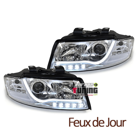 PHARES AVANTS FEUX DE JOUR TUBE LED LIGHT BAR AUDI A4 B6 8E 2000-2004 (05502)