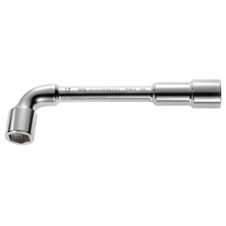 Clé à pipe débouchée forgée 6x6 pans 10mm L.129mm - FACOM - 75.10