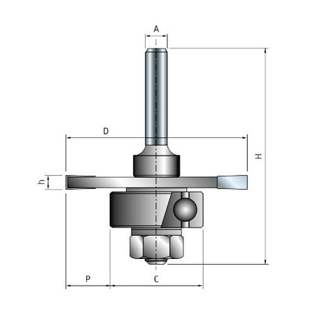 Fraise à rainurer avec roulement série 63 (A) - FREUD - F03FR02146