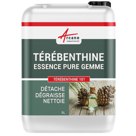 Essence de térébenthine Pure Gemme : TEREBENTHINE 101-5 L -ARCANE INDUSTRIES