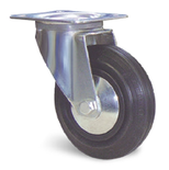 Roulette Portroll et Manuroll caoutchouc noir à platine pivotante 160mm - GUITEL HERVIEU - 700136