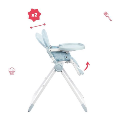 Rehausseur Badabulle Chaise haute pour bébé ultra compacte et légere - Dossier et tablette ajustables, Des 6 mois