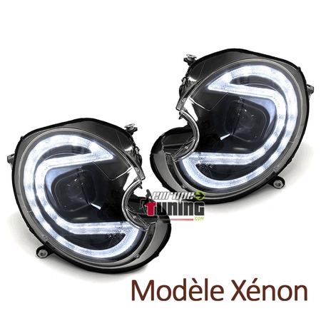 PHARES AVANTS NOIRS FEUX LED BMW MINI COOPER R55-R56-R57 2006-2014 AU XENON (05609)