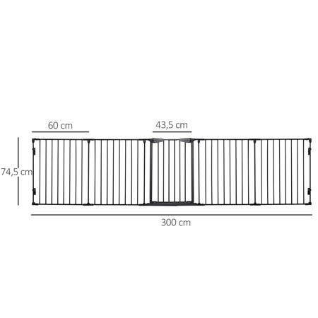 Barrière de sécurité parc enclos chien modulable pliable avec porte noir