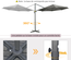 Parasol déporté octogonal inclinable Ø 2,94 x 2,48H m