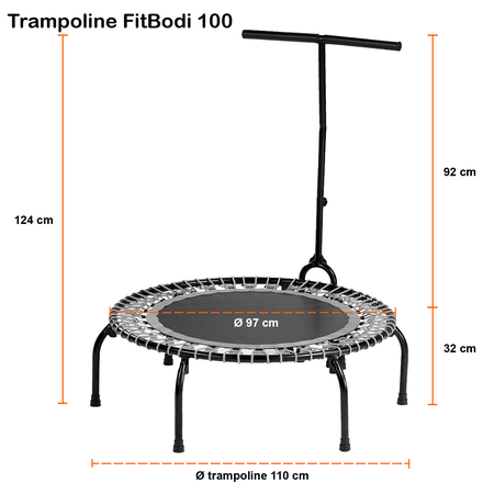 Kangui - Mini trampoline FITNESS FitBodi Ø100 - Certifié par le CRITT