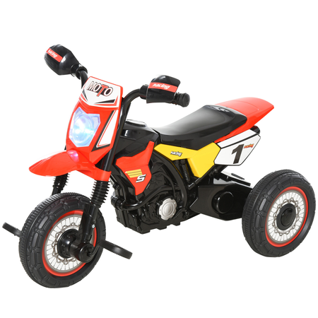 Tricycle enfants moto cross effets musicaux et lumineux coffre rangement