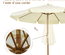 Parasol droit rond Ø 3,25 x 2,5H m bois de bambou polyester