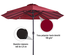 Grand parasol droit de jardin acier polyester