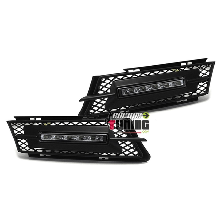 FEUX DE JOUR DRL NOIRS POUR PARE-CHOCS BMW SERIE 3 E90 E91 PHASES 1 05-08 (00461)