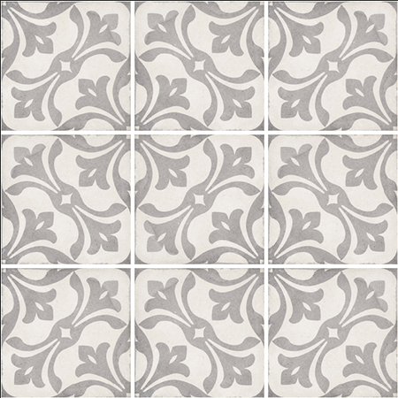 ART NOUVEAU - LA RAMBLA GREY - Carrelage 20X20 cm aspect carreaux de ciment vieilli gris