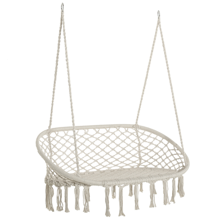 Banc suspendu macramé coton polyester beige