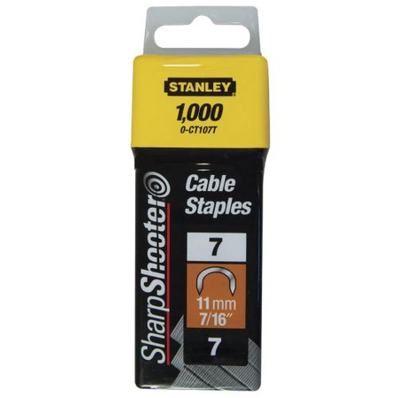 Agrafes cavaliers 10mm type 7 boîte de 1000 - STANLEY - 1-CT106T