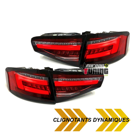 FEUX ROUGES A LED SEQUENTIELS DYNAMIQUES AUDI A4 B8 BERLINE PH2 A LED DE SERIE (05470)