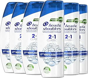 Lot de 6 Head & Shoulders 2-en-1 Shampooing Antipelliculaire Et Soin Classic, 270 ml