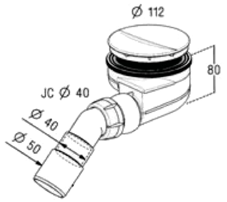 Bonde douche TURBOFLOW 90 mm - NICOLL - 0205240