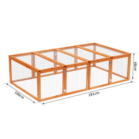 Clapier cage à lapins extérieur intérieur pliable 2 portes supérieures pin