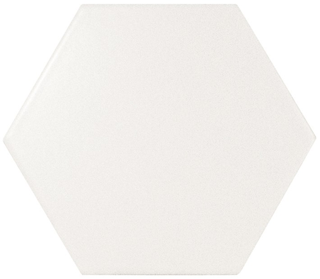 SCALE HEXAGONE - WHITE MATT - Faience 12,4 x10,7 cm hexagonal Blanc mate