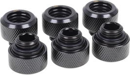 Lot de 6 Raccords à compression pour Tube Ø13mm - G1/4 Alphacool Eiszapfen (Noir)