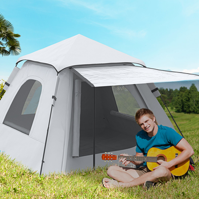 Tente de camping automatique pop up 2-3 pers. gris clair