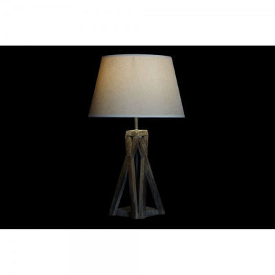 Lampe de bureau DKD Home Decor Bois Coton Brun foncé (35 x 35 x 56 cm)