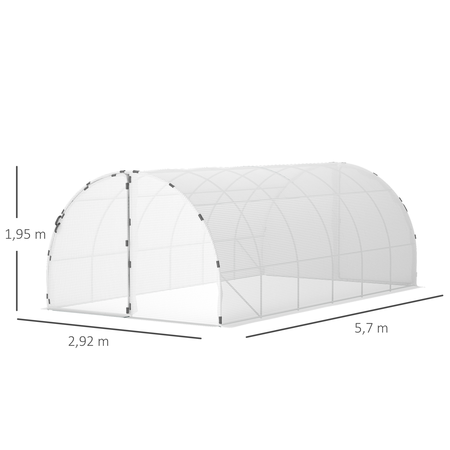 Serre de jardin surface 16 m² 2 portes blanc