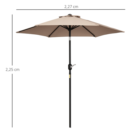 Parasol hexagonal inclinable métal polyester haute densité