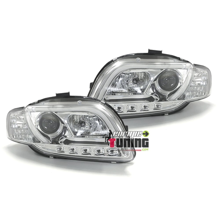 FEUX PHARES AVANTS CHROM TUBE LED LIGHT BAR AUDI A4 B7 8H (02780)