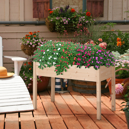 Jardinière sur pieds potager inserts d'irrigation + feutre de drainage inclus sapin