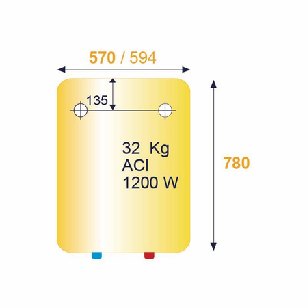 Chauffe-eau électrique vertical mural compact ACI Hybride DURALIS 100L - THERMOR - 861411