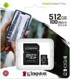 Carte mémoire Micro SD Kingston Canvas Select Plus - 512Go
