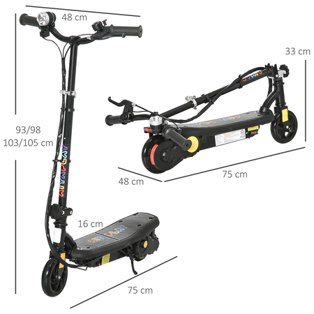 Trottinette électrique enfant pliable réglable 120 W