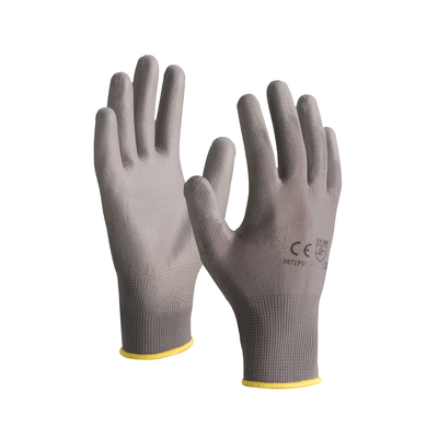 Gants tricotés polyester enduction polyuréthane gris T11 - 5071PU3XL