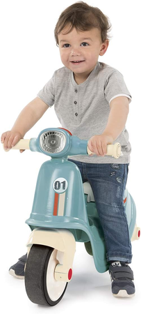 Porteur Trotteur  Scooter - Smoby - Bleu - Pour Bébé de 18 mois - Coffre a jouets sous le siege