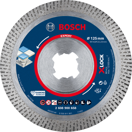 Disque à tronçonner diamanté Expert HardCeramic 125x22,23x1,4x10mm - BOSCH - 2608900658