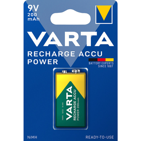 Piles rechargeables Ni-MH Accu Power 9V 6LR61 200mAh - VARTA - 56722101401