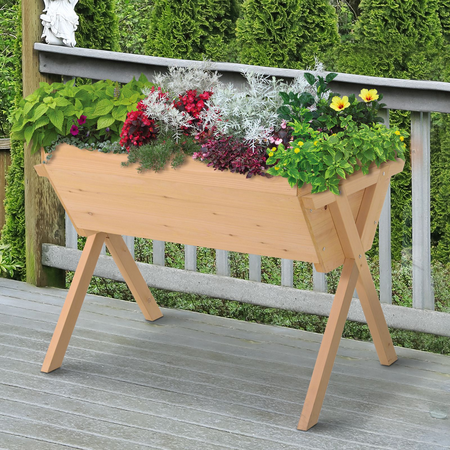 Jardinière sur pieds dim. 100L x 70l x 80H cm bois massif sapin