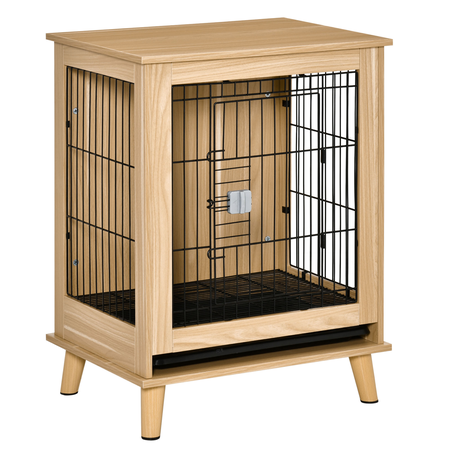 Cage pour chien sur pied style scandinave porte plateau déjection