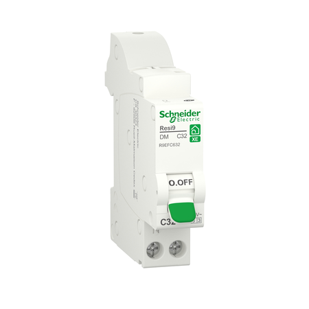 Disjoncteur modulaire RESI9 XE 1P+N courbe C embrochable 32A - SCHNEIDER ELECTRIC - R9EFC632