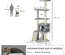 Arbre à chat multi-équipement peluche haute densité gris
