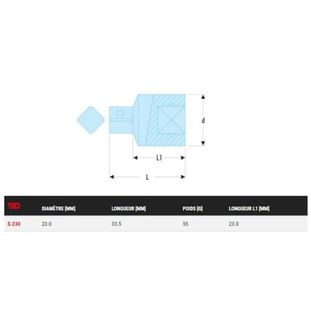 Réducteur carré F1/2'' - M3/8'' - FACOM - S.230