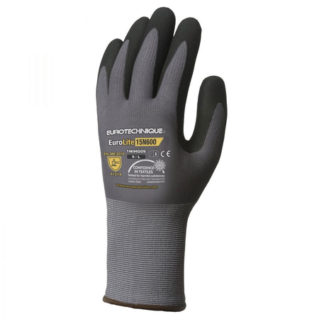 Gant tricoté EUROLITE 15N600 enduit nitrile gris/noir T9 - COVERGUARD - 1NIHG09