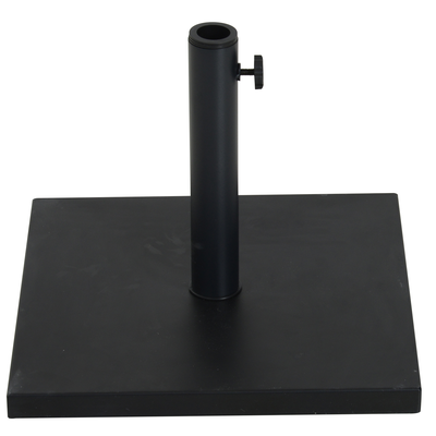 Pied de parasol carré poids net 11 Kg ciment métal noir