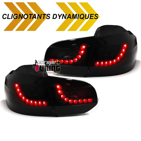 FEUX NOIRS PACK SPORT AVEC CLIGNOTANTS DYNAMIQUES A LED POUR VW VOLKSWAGEN GOLF 6 (04832)