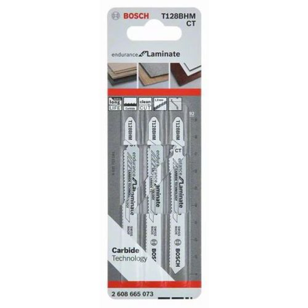 Lames de scie sauteuse Expert Laminate clean T128 BHM pack de 3 - BOSCH - 2608900542