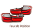 FEUX LED ROUGE BLANC BMW SERIE 3 F30 LOOK PHASE 2 POUR PHASE 1 2011-2015 (05365)