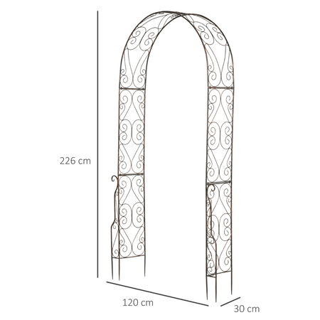 Arche de jardin style fer forgé métal époxy noir vieilli cuivré