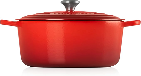 Le Creuset Cocotte Signature en Fonte Émaillée avec Couvercle, 30 cm, 8,4 L, Cerise